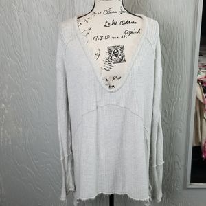 Free People oversized drippy distressed thermal
